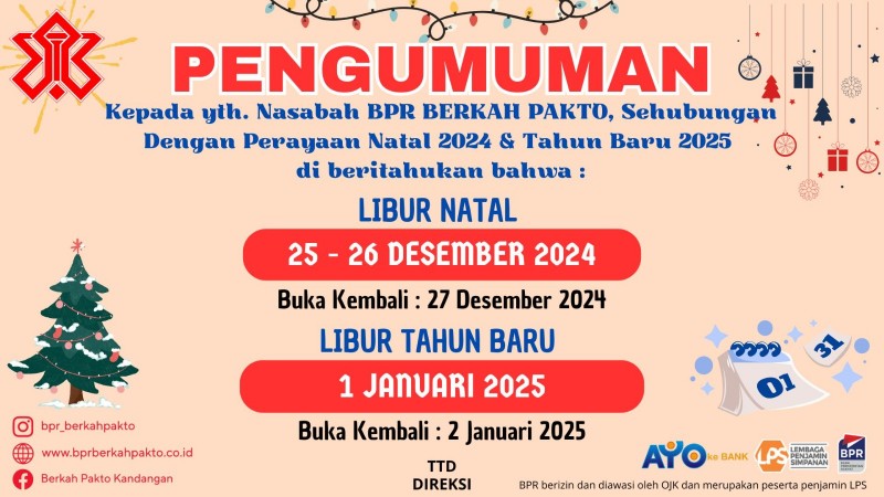 Pengumuman Hari Libur NATARU